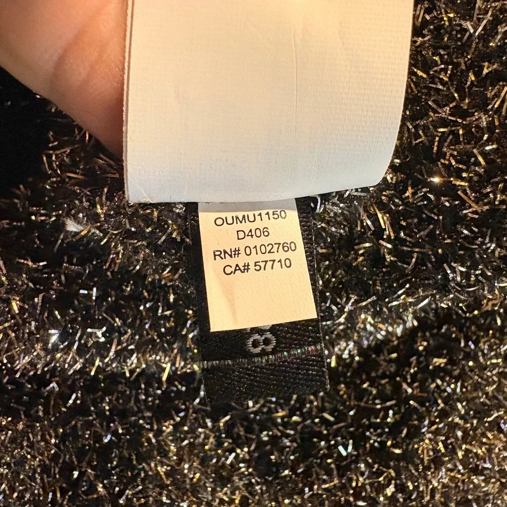 Kate Spade Dashing Beauty‎ Metallic Knit Top Women's XS Fuzzy Chic Glam Preppy